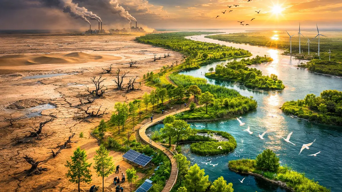 China Turned the “Sea of Death” Into a Carbon-Absorbing Green Belt